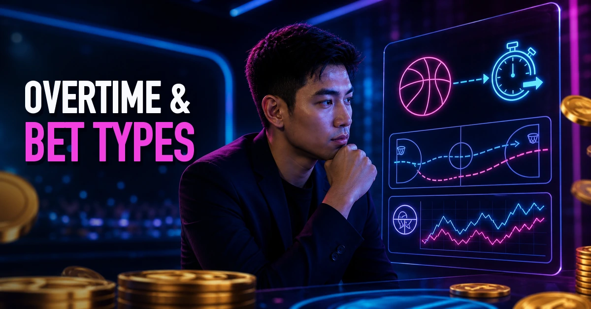 Basketball bettor reviewing overtime effects on bet types