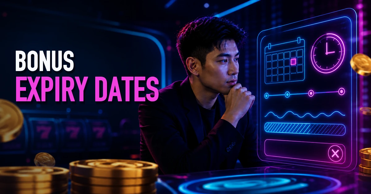 Casino player checking promotion expiry dates and wagering deadlines
