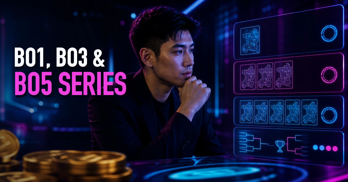 Esports bettor comparing BO1 BO3 and BO5 series formats